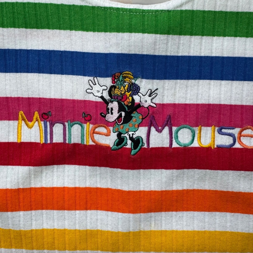 Minnie Mouse Sleeveless Disney Store Colorful Stripped Summer Dress/Ladies Large